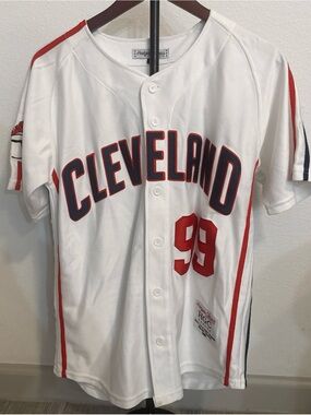 Cleveland Indians Rick Vaughn #99 Major League Movie Jersey White Men's Small